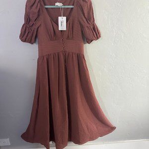 Ted Baker Midi Dress with puff style sleeves  (Tags)